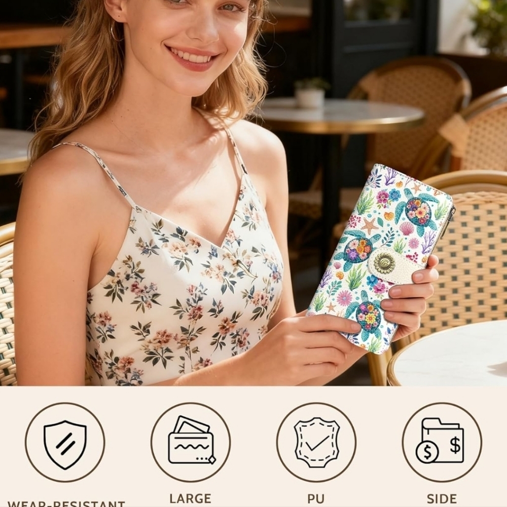 Floral RFID Blocking Wallet Case